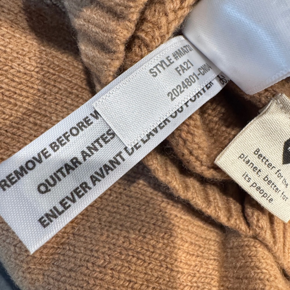 Madewell (Re)sourced Cashmere Ex-Boyfriend Cardigan Honey Chestnut Tan small - Picture 6 of 8